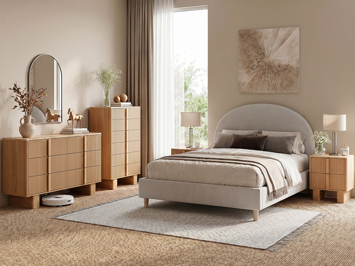 Ladekast CURVE met 6 laden – geribbeld design – 119 cm