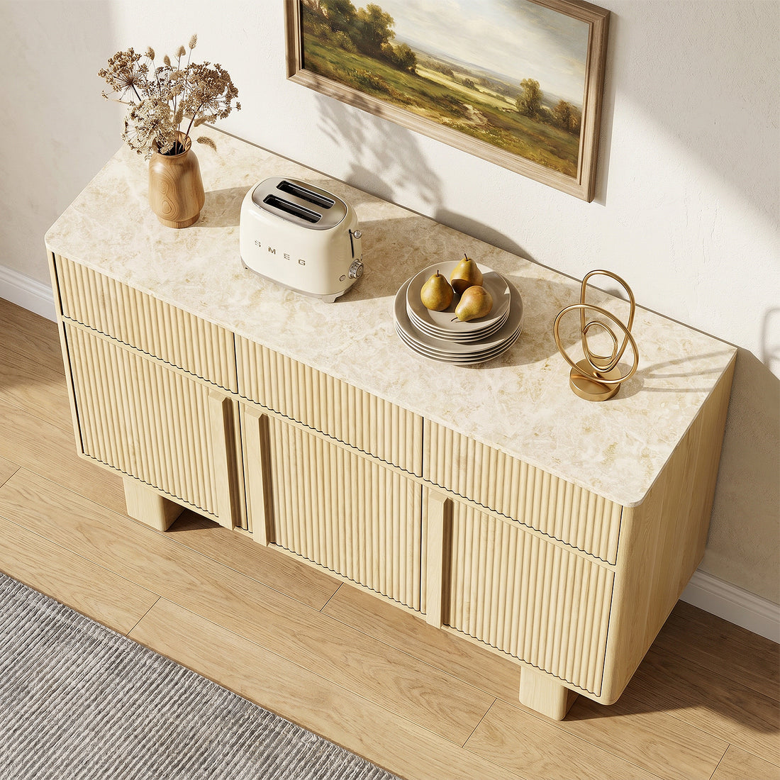 Moderne Dressoirkast met 3 Laden en 3 Deuren