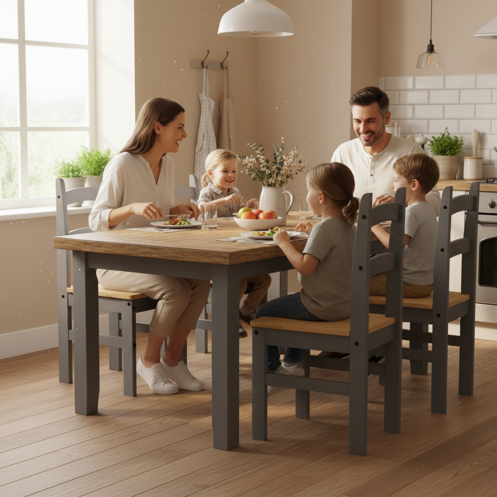 4 gray chairs family lifestyle