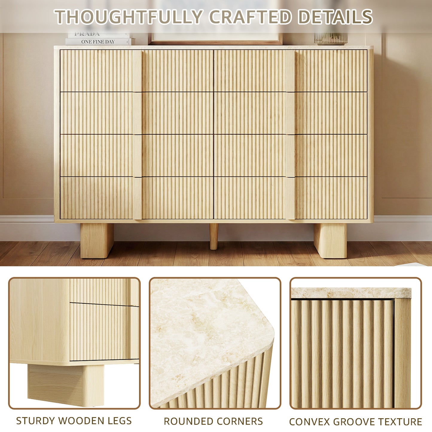 CURVE XL 8-Drawer Dresser – 120 cm Wide