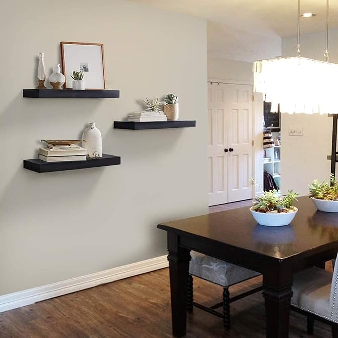 Luma – Set of 3 Black Floating Wall Shelves