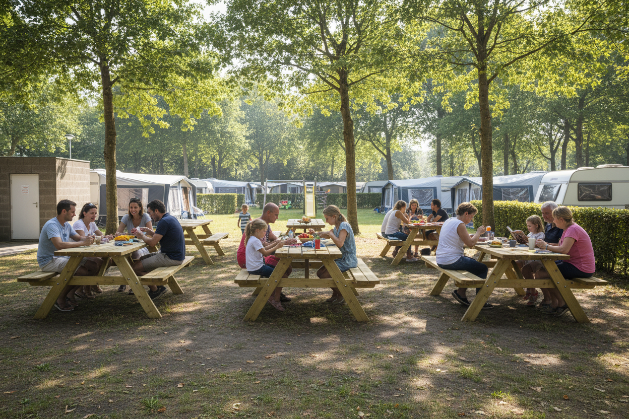 6 Picknicktafels Sam op camping