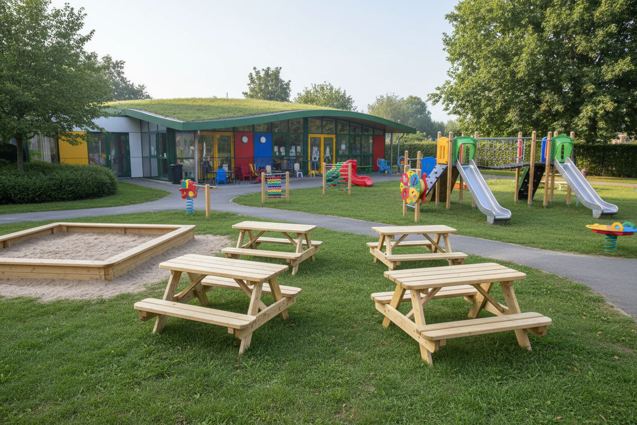 6 tafels bij kleuterschool