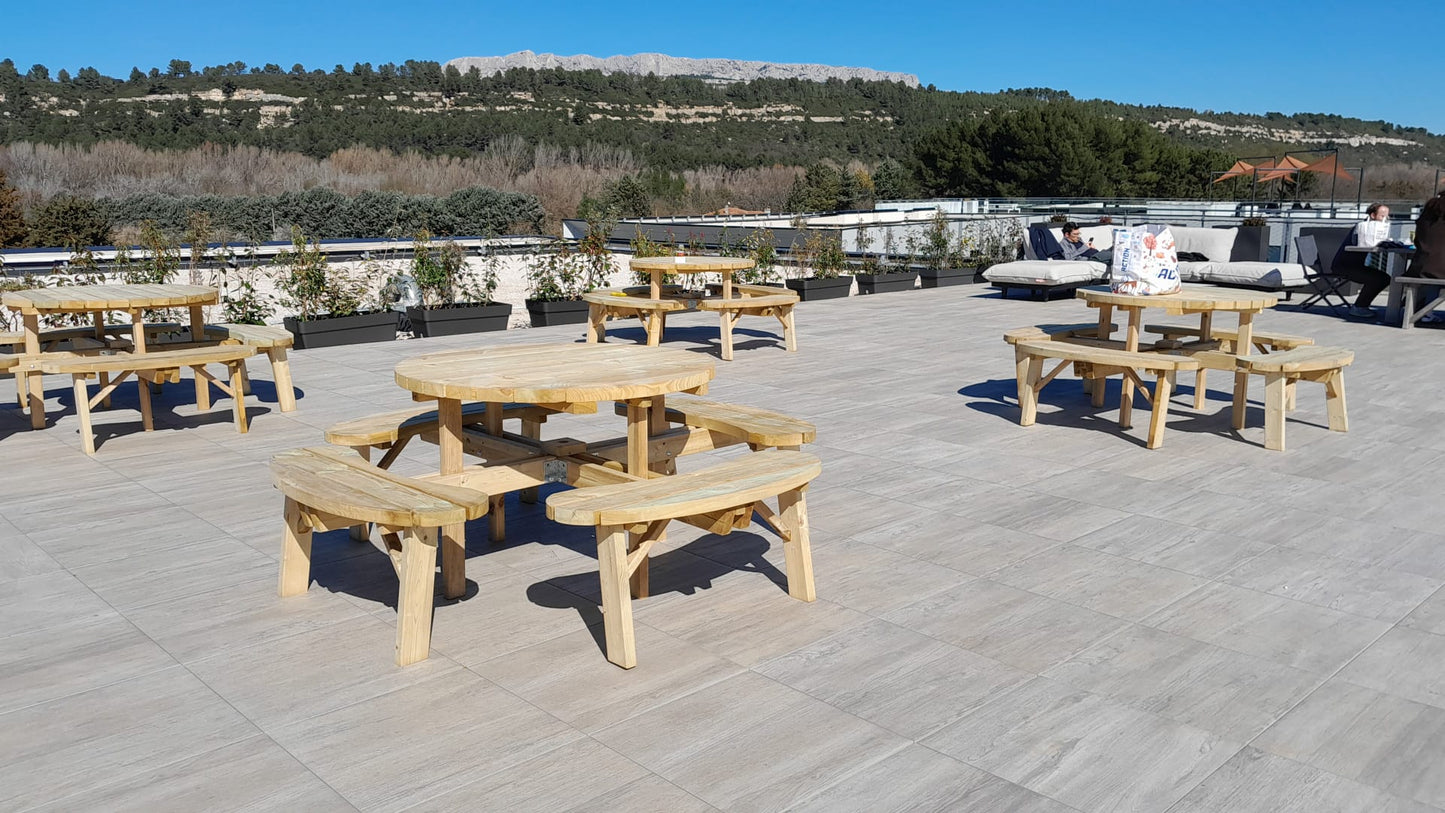 Ronde picknicktafel xxl royal KING ® (195 x 195 cm) (45mm plankdikte)