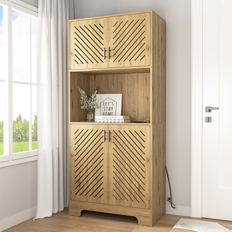 Mason – Rustic Kitchen Cabinet with Charging Station 180cm