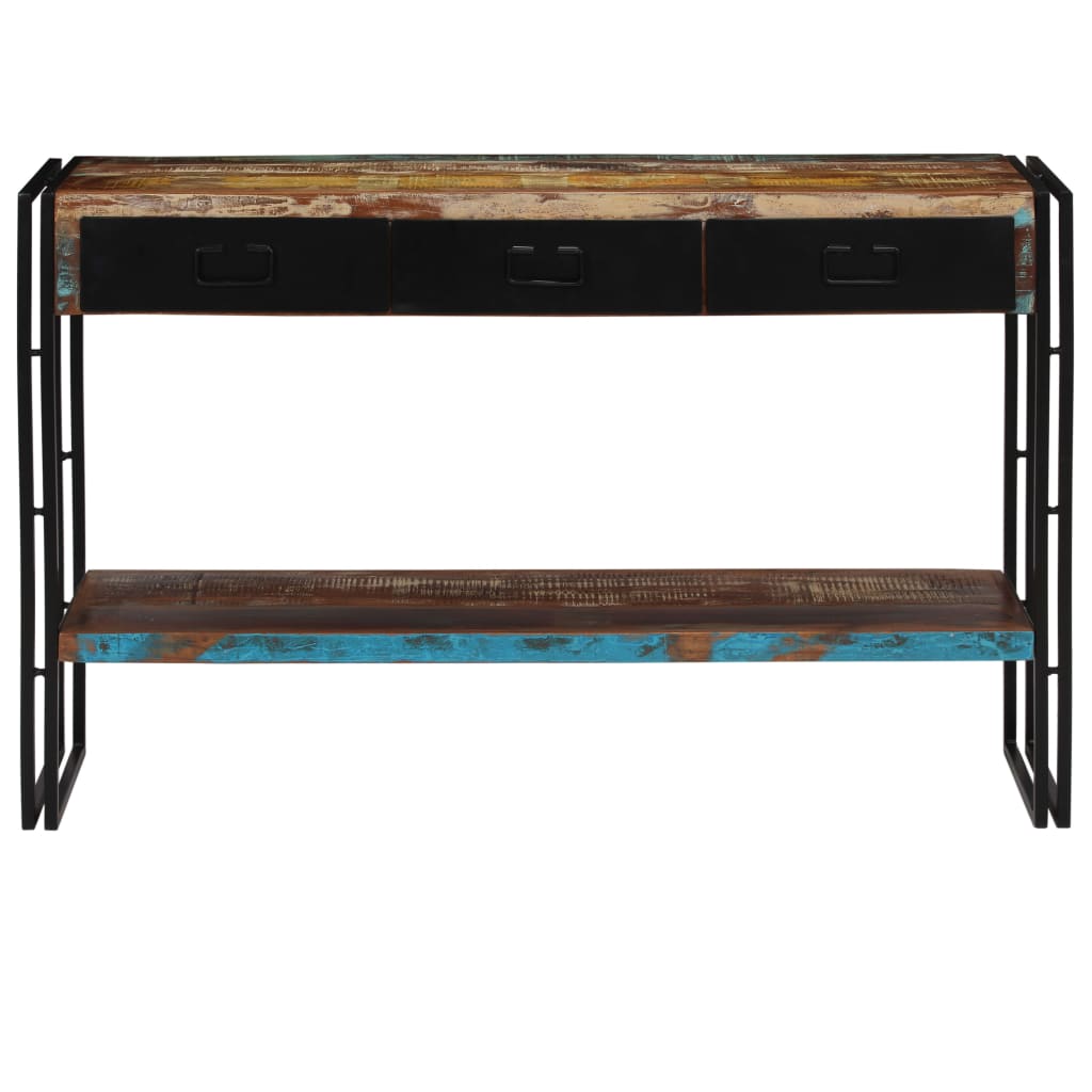 Wandtafel 120X30X76 Cm Massief Gerecycled Hout