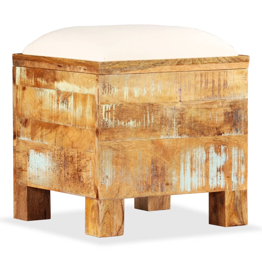 Opbergbankje 40X40X45 Cm Massief Gerecycled Hout