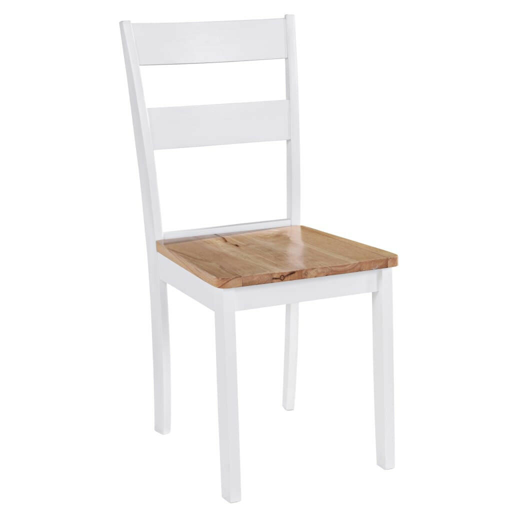 Eetkamerstoelen 2 St Massief Rubberwood Wit