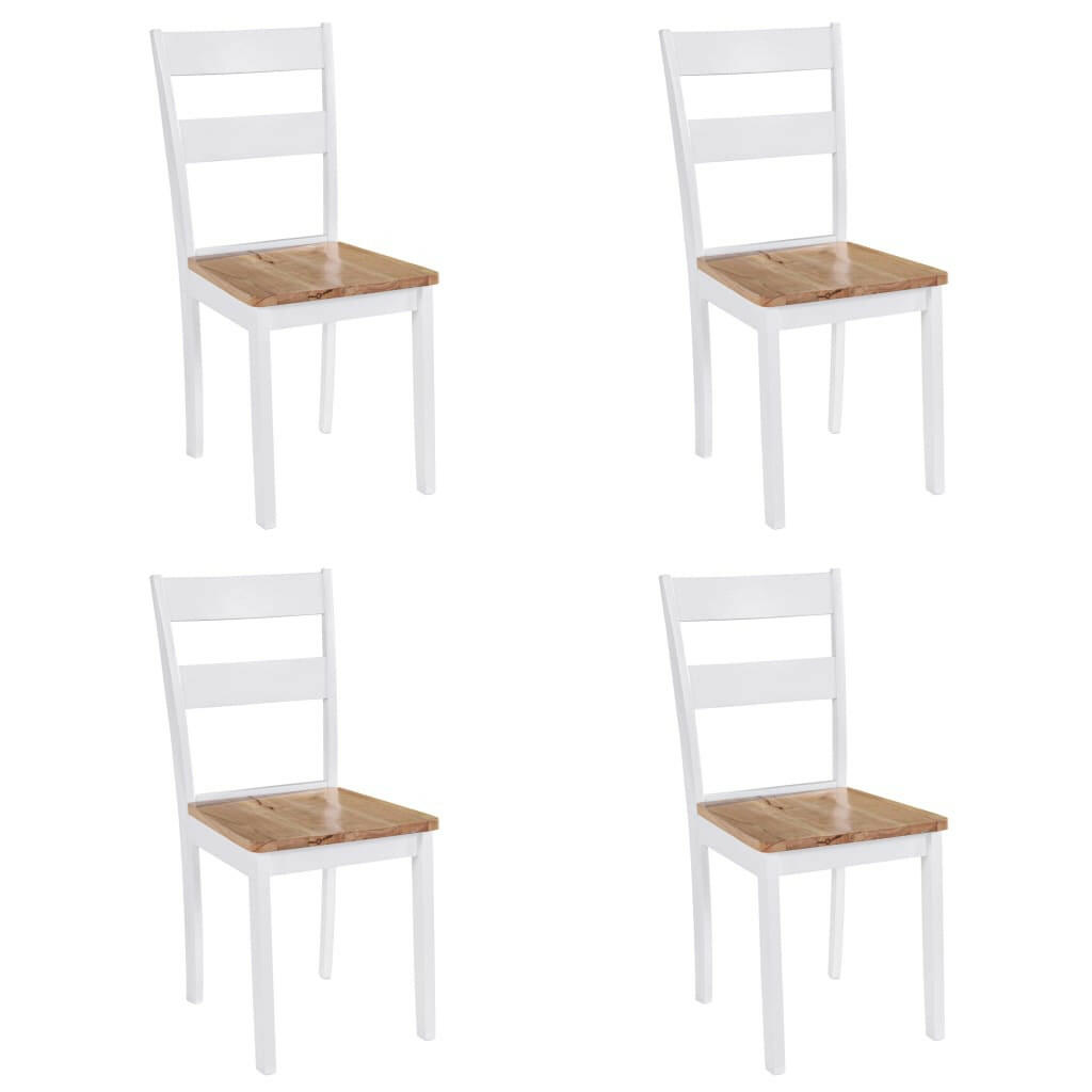 Eetkamerstoelen 2 St Massief Rubberwood Wit