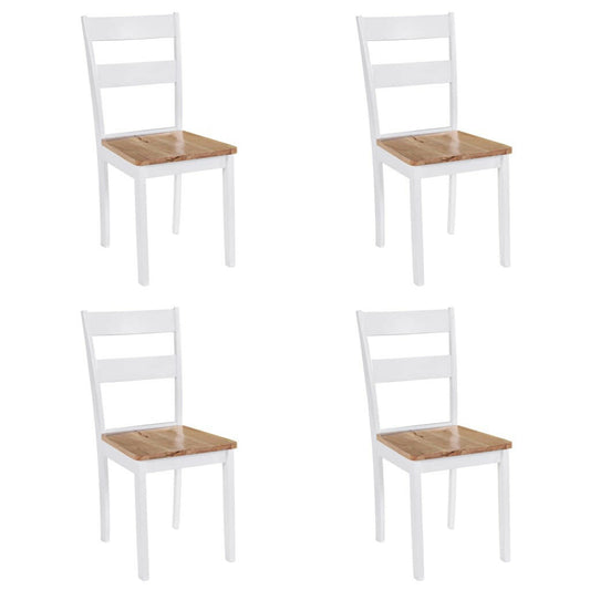 Eetkamerstoelen 2 St Massief Rubberwood Wit