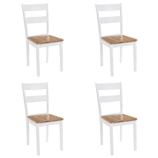 Eetkamerstoelen 2 St Massief Rubberwood Wit