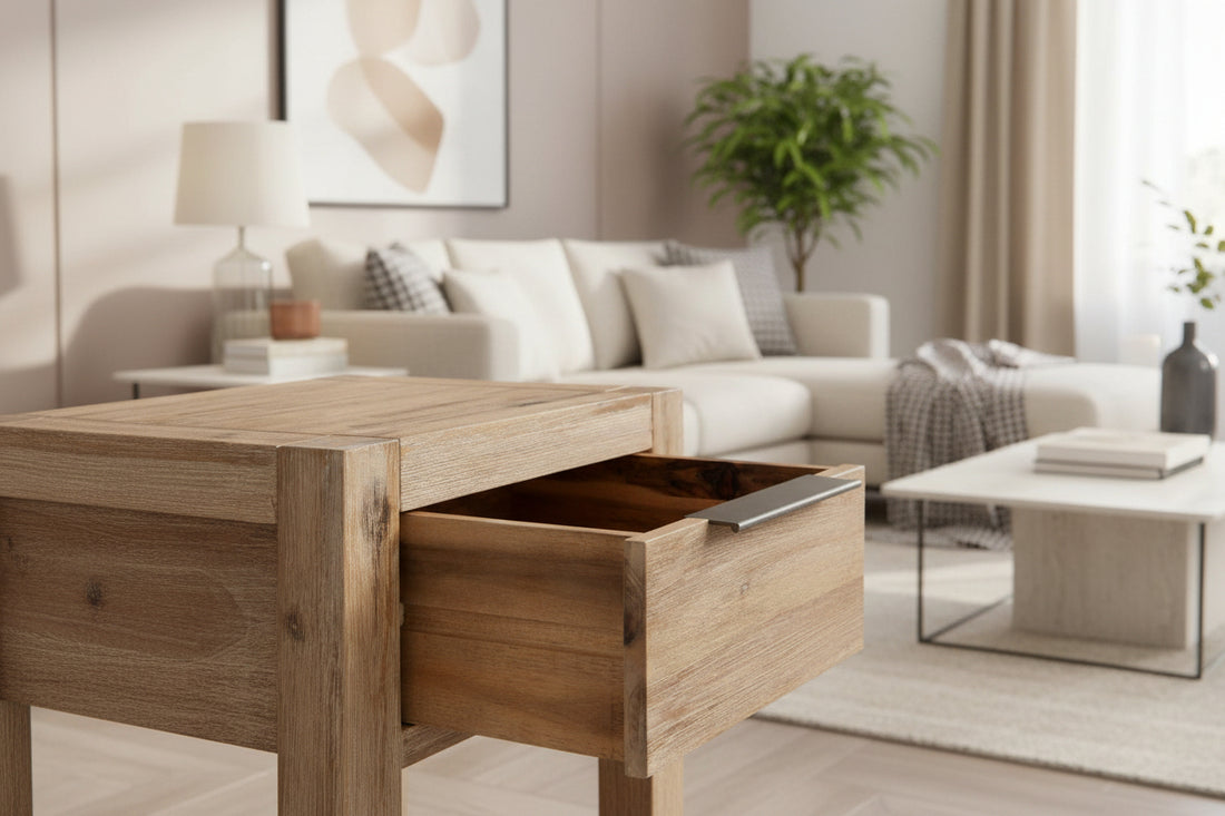 Nachtkastje Met Lade 40X30X48 Cm Massief Acaciahout