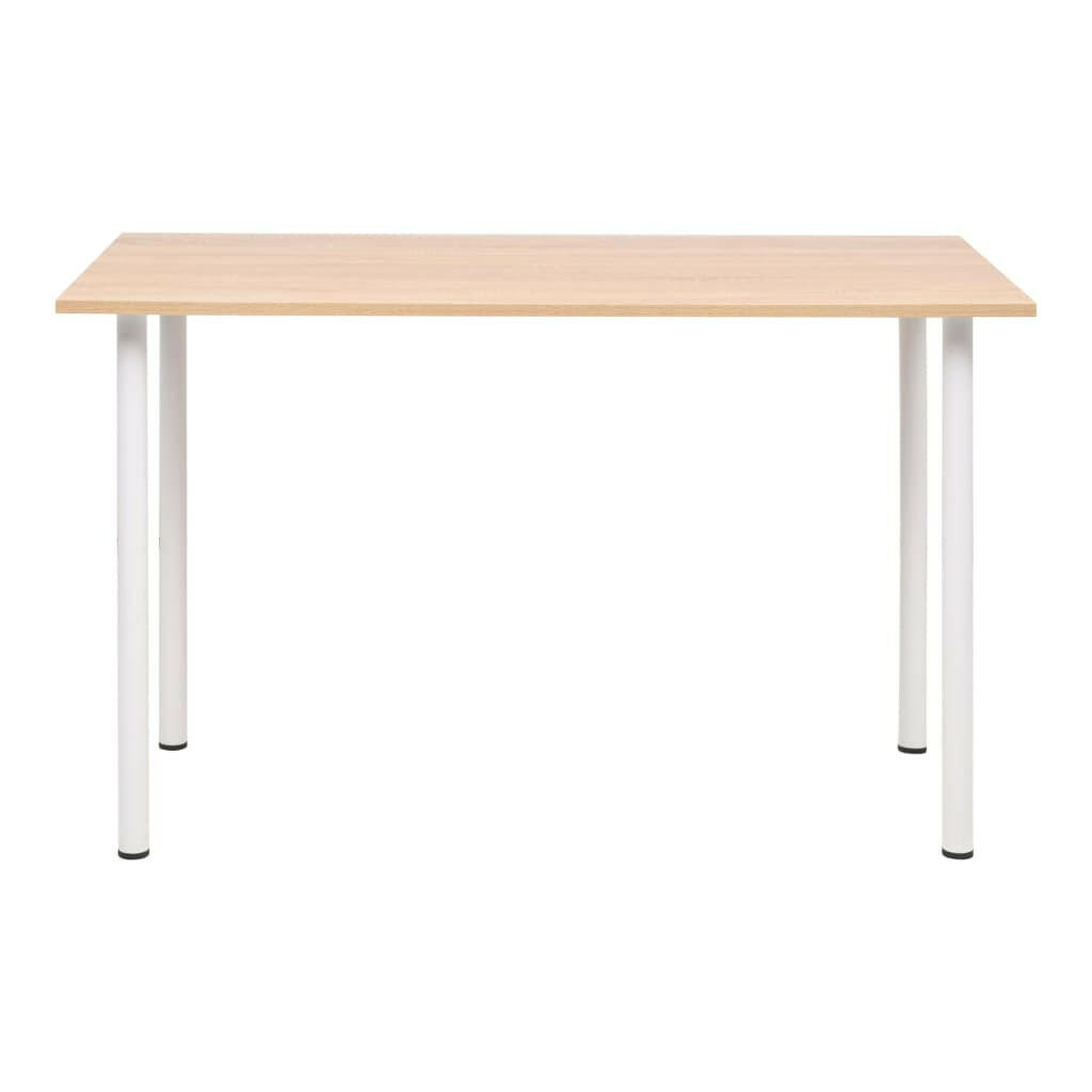 Eettafel 120X60X73 Cm Eikenkleur En Wit