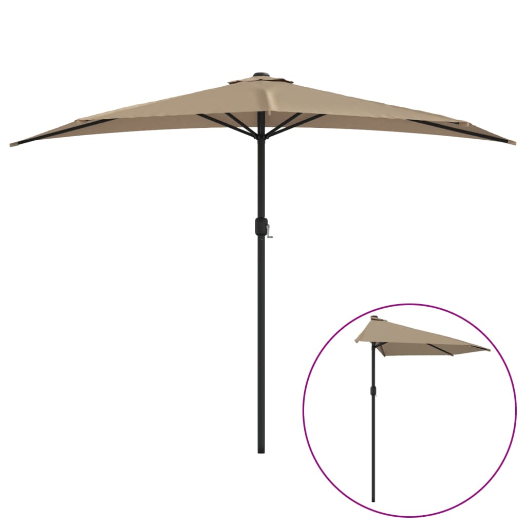 Balkonparasol Half Met Aluminium Paal 300X155 Cm
