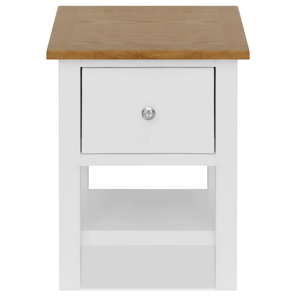 Nachtkastje 36X30X47 Cm Massief Eikenhout