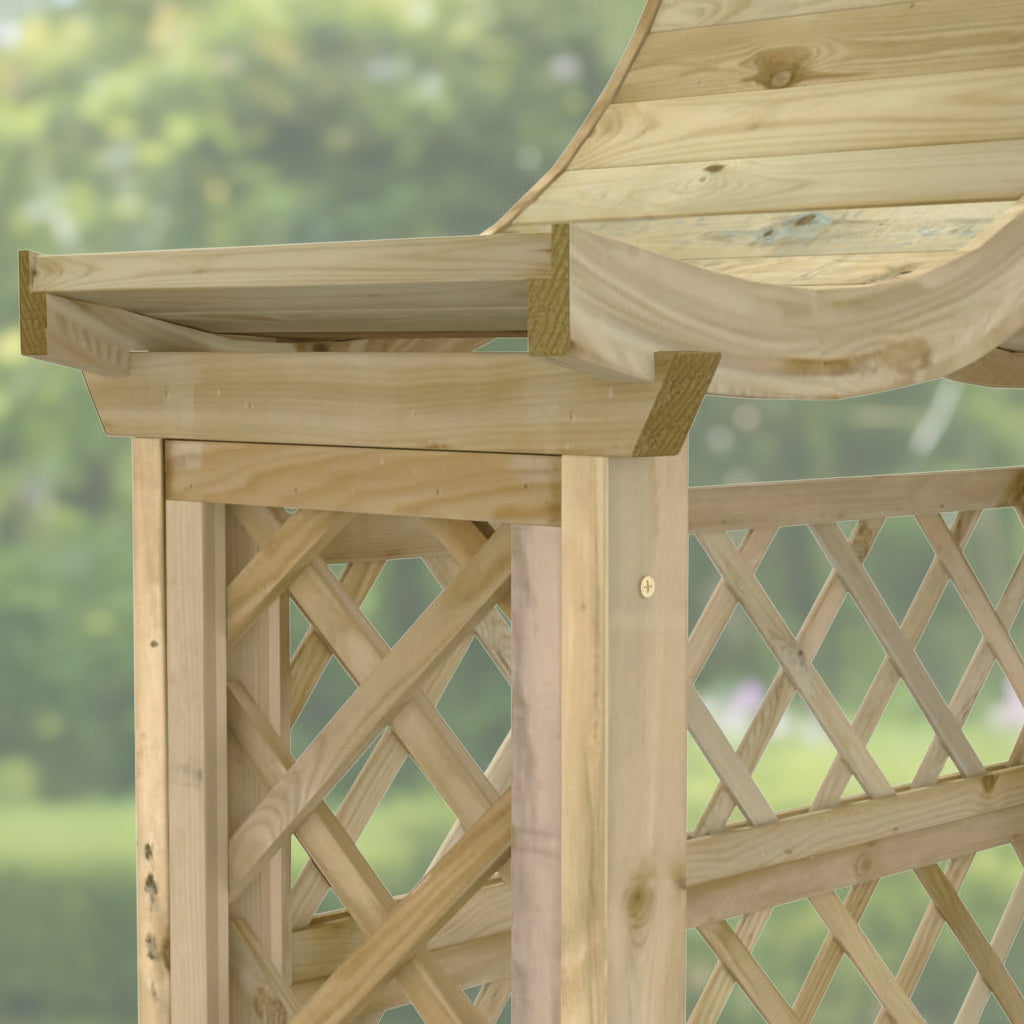 Pergola Met Dak En Bank Geïmpregneerd Grenenhout