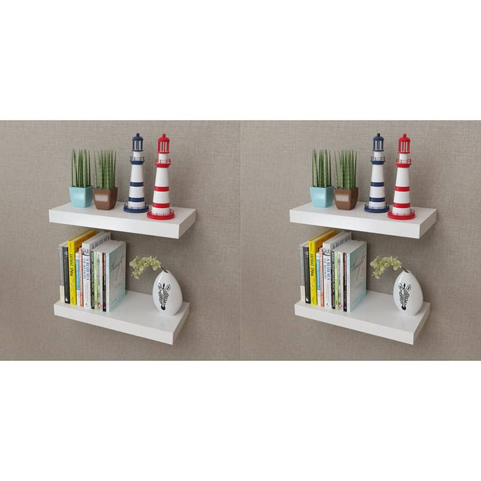 Wandplanken Mdf Zwevend Voor Boeken/Dvd 2 St