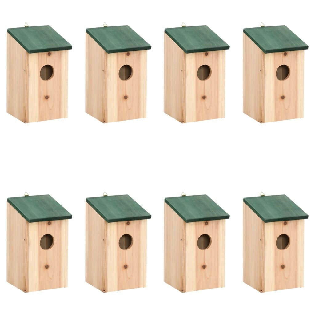 Vogelhuisjes 8 St 12X12X22 Cm Hout
