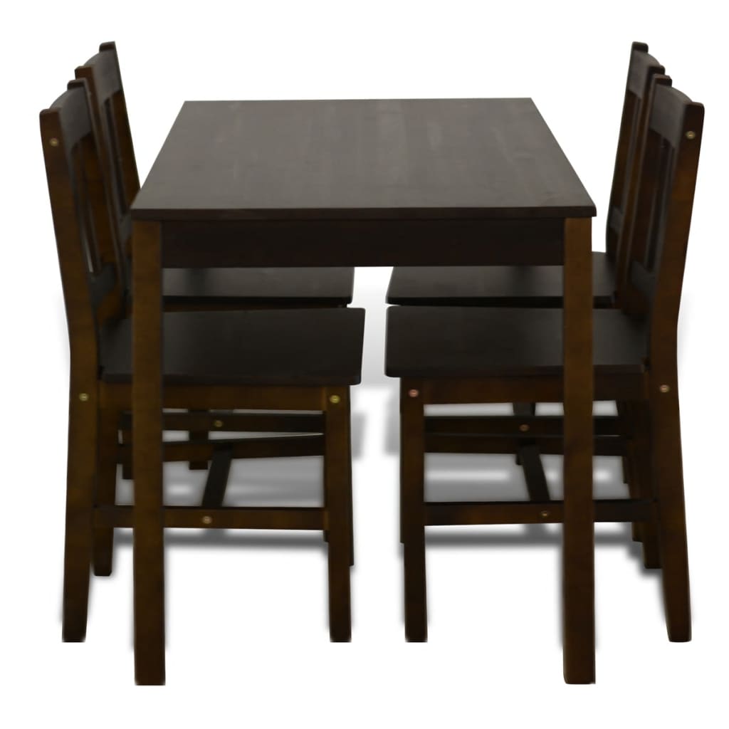 Eettafel Met 4 Stoelen Hout Bruin
