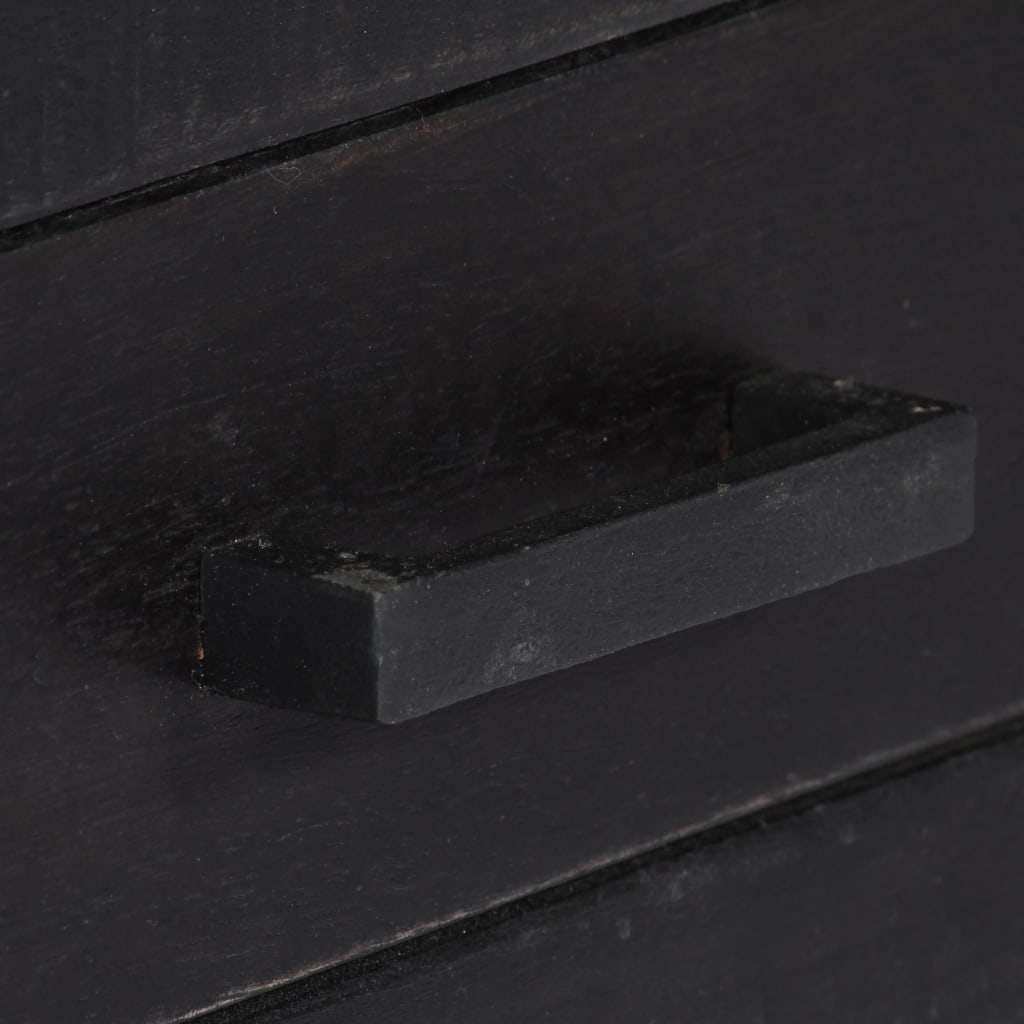 Tv-Meubel 118X30X40 Cm Massief Mangohout Zwart