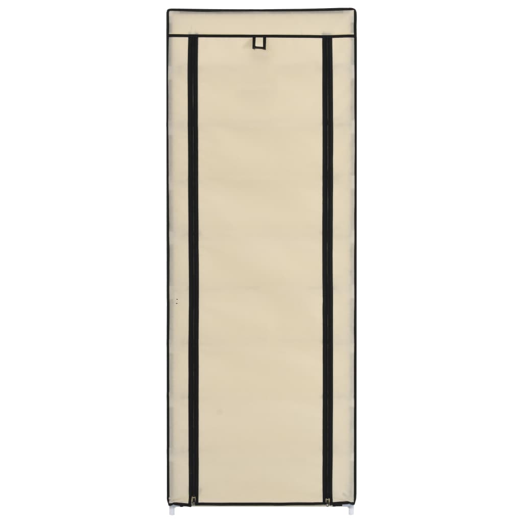 Schoenenkast Met Hoes 57X29X62 Cm Stof Crème