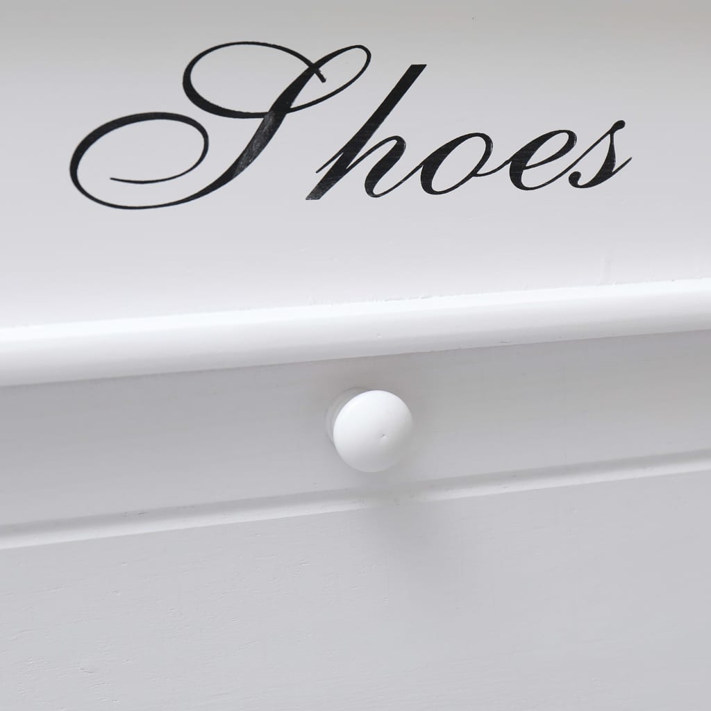 Schoenenkast 50X28X58 Cm Paulowniahout Wit