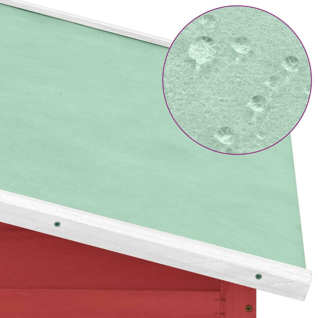 Kippenhok Met Nestkast Massief Vurenhout Rood En Wit