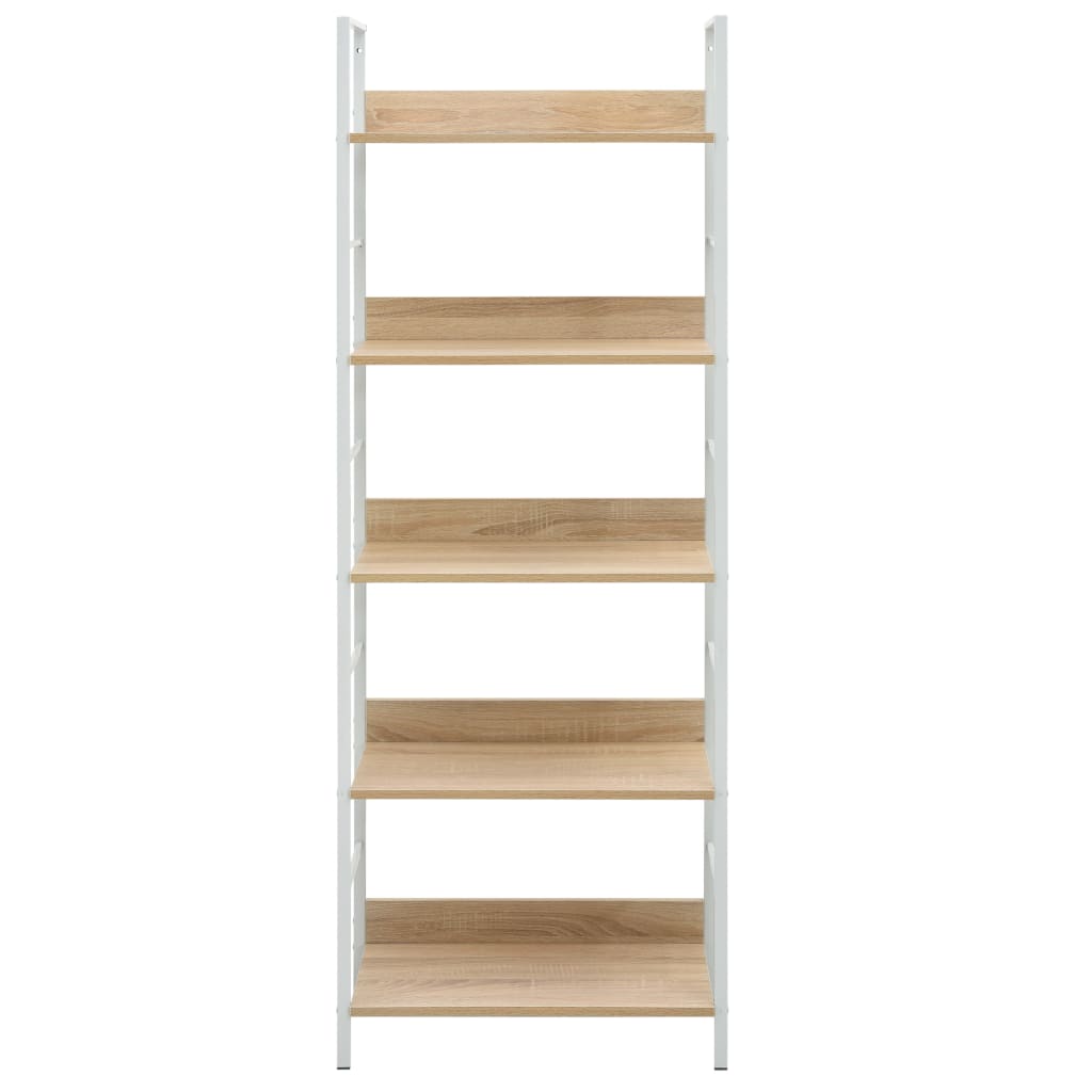 Boekenkast 5 Schappen 60X27,6X58,5 Cm Bewerkt Hout Kleur