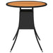 Tuintafel Ø70 Cm Poly Rattan En Massief Acaciahout Zwart