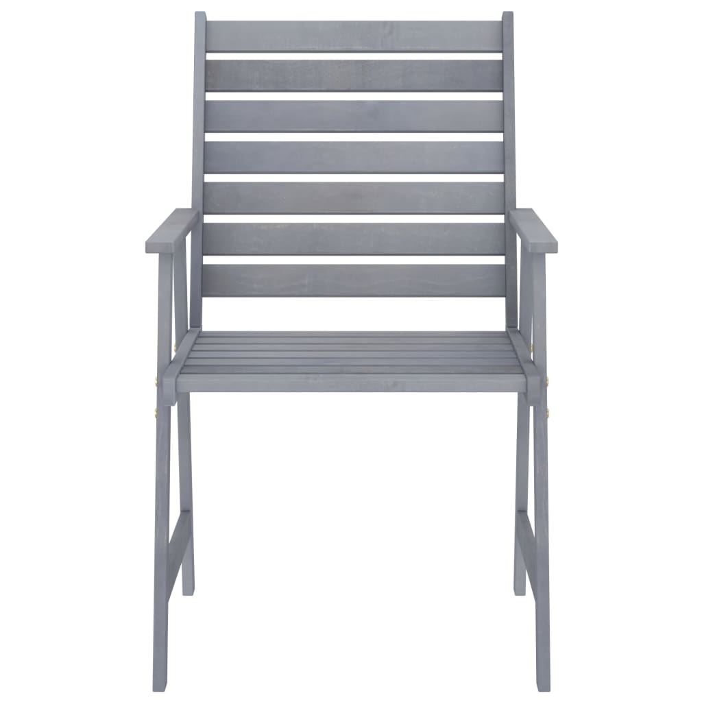 3-Delige Tuinset Massief Acaciahout Grijs