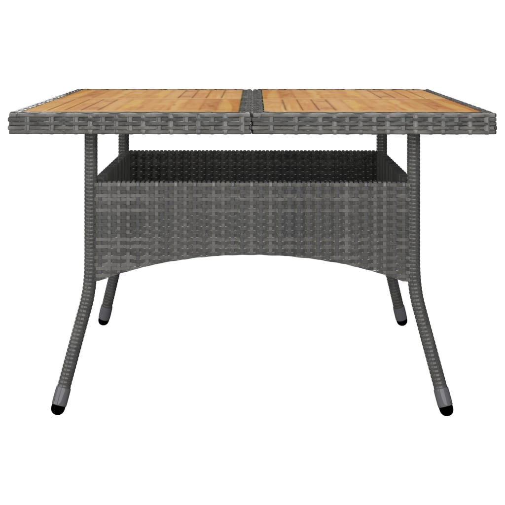 9-Delige Tuinset Poly Rattan En Acaciahout Grijs