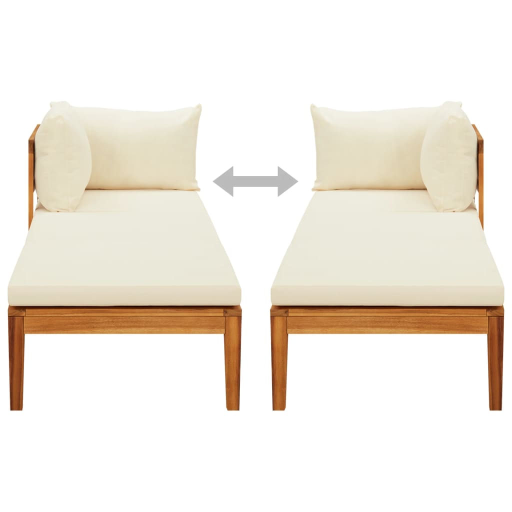 Ligstoel Met 1 Armleuning Massief Acaciahout