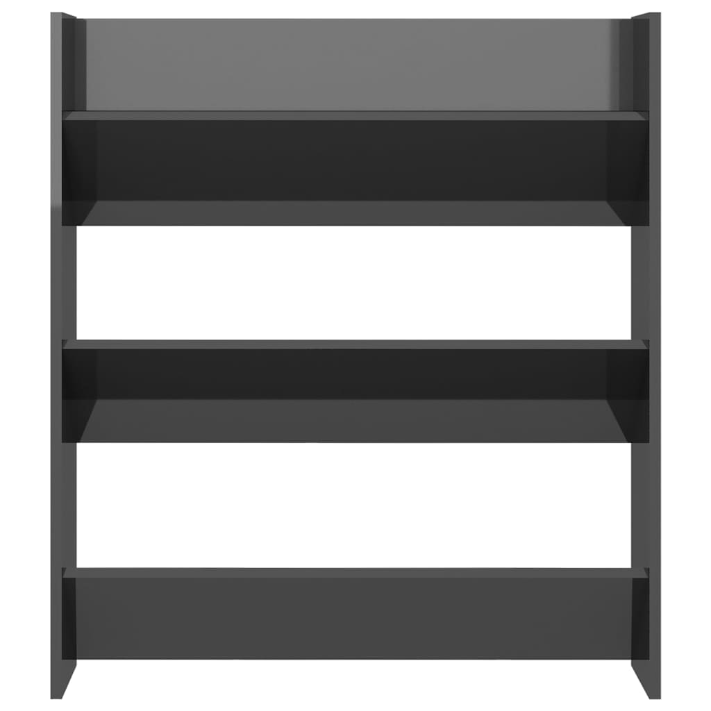 Wandschoenenkast Spaanplaat Hoogglans Grijs