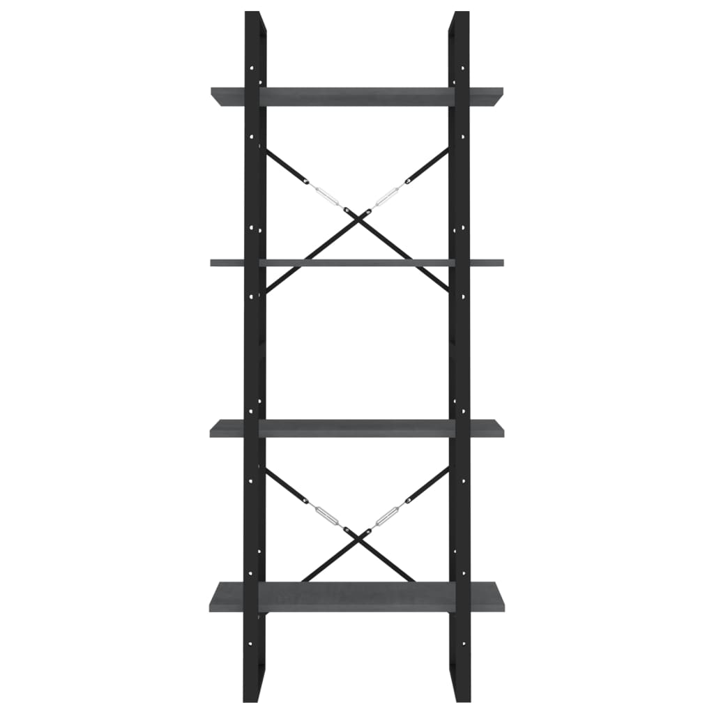 Boekenkast Met 4 Schappen Massief Grenen Grijs