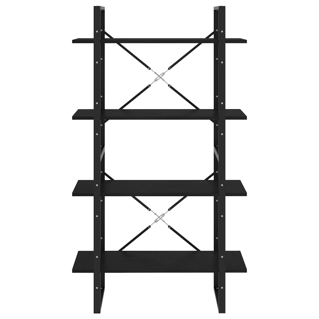 Boekenkast Met 4 Schappen Massief Grenen Zwart