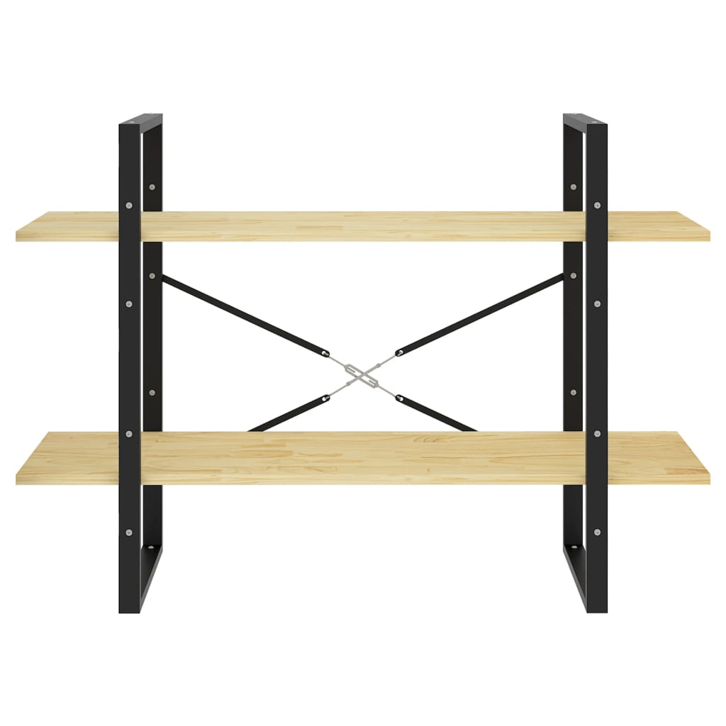 Boekenkast Met 2 Schappen Massief Grenen Naturel