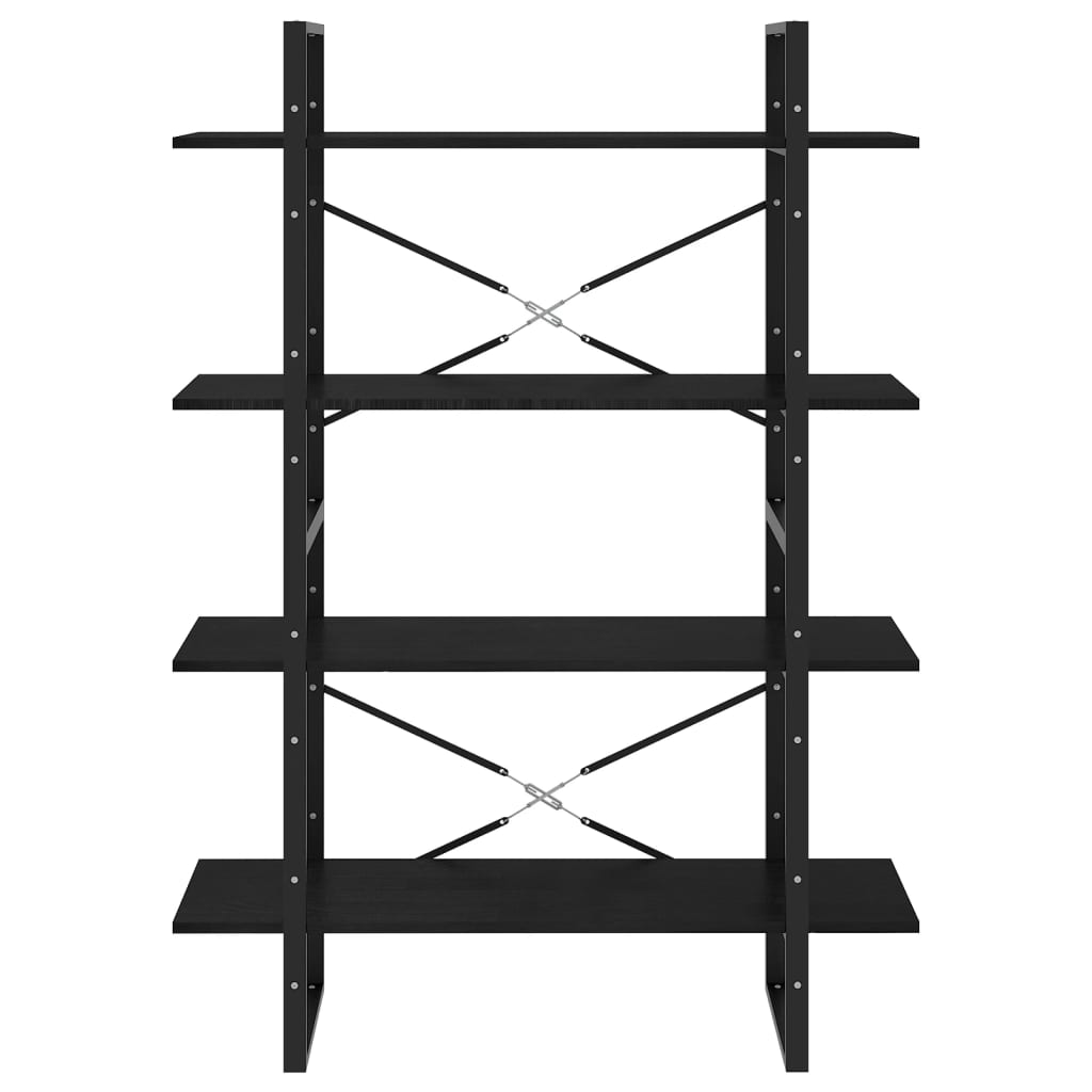 Boekenkast Met 4 Schappen Grenen Zwart