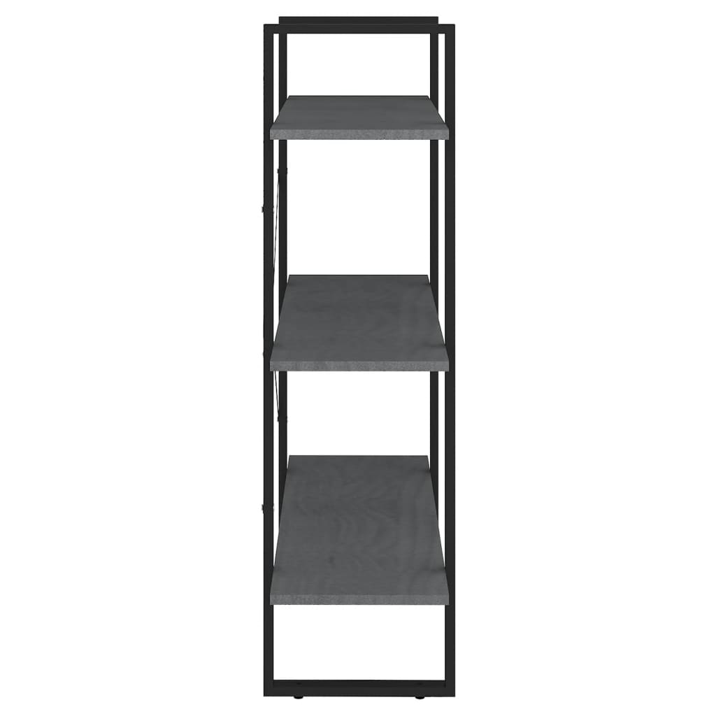 Boekenkast Met 3 Schappen Massief Grenen Grijs