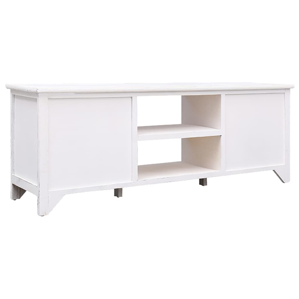 Tv-Meubel 108X30X40 Cm Massief Paulowniahout Antiekwit
