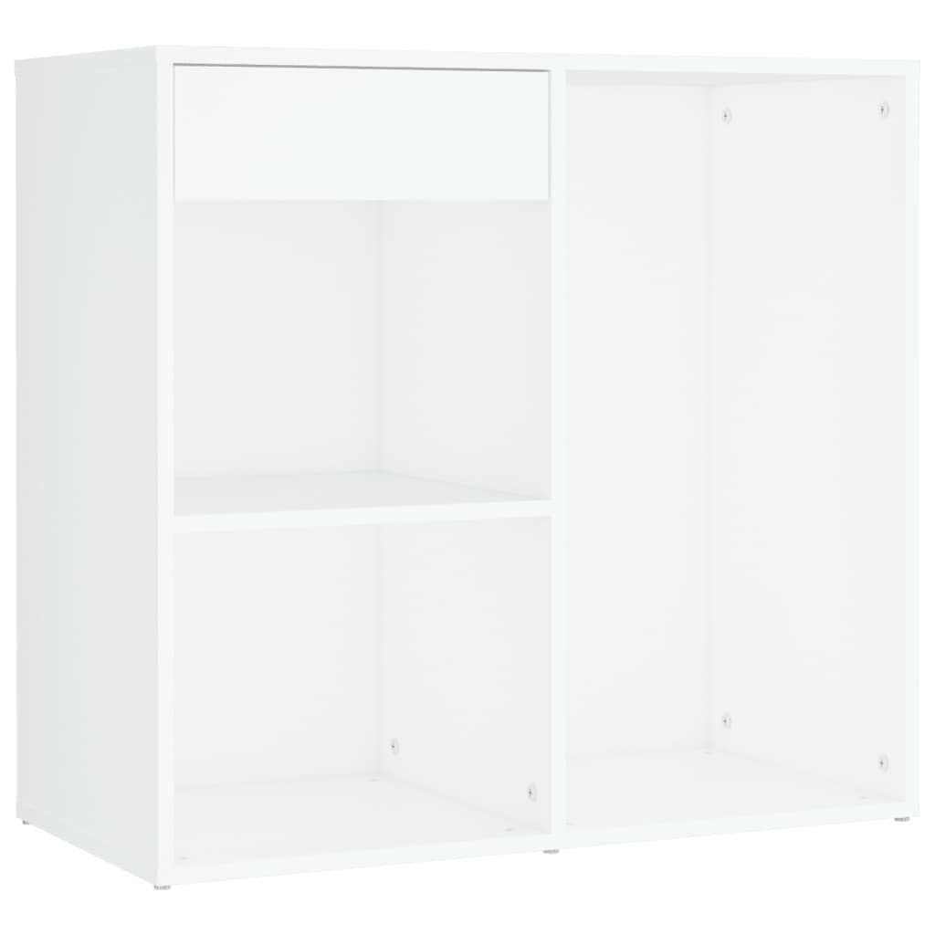 Kaptafel Met Kastje En Led's Bewerkt Hout Wit