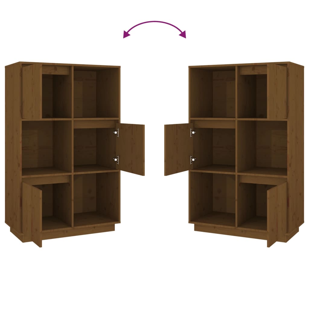 Hoge Kast 74X35X117 Cm Massief Grenenhout
