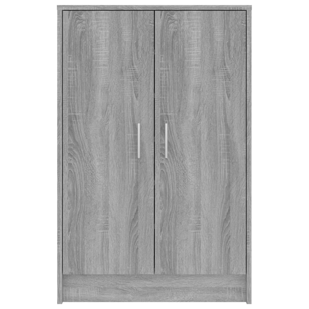 Schoenenkast 60X35X92 Cm Bewerkt Hout Eikenkleurig Grijs Sonoma