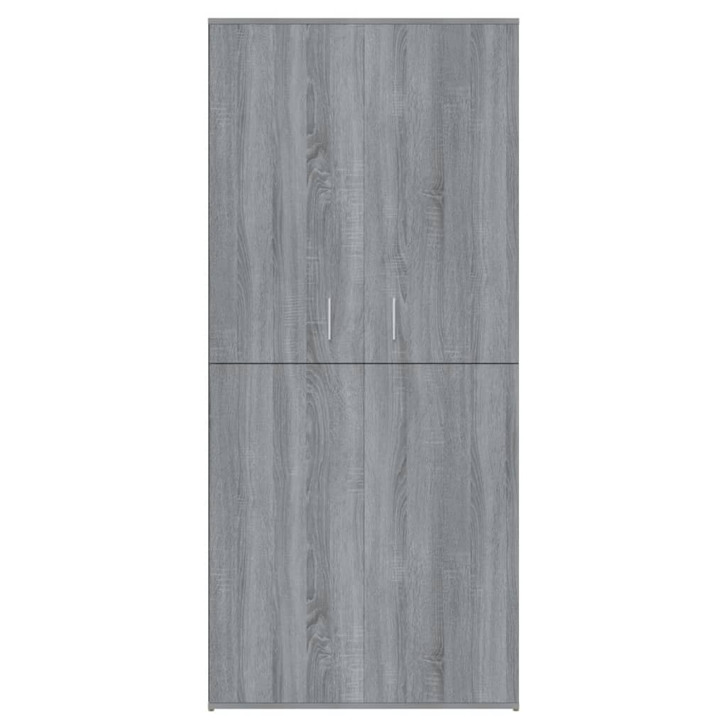 Schoenenkast 80X39X78 Cm Bewerkt Hout Eikenkleur Grijs Sonoma