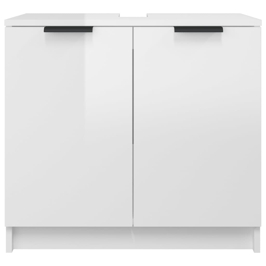 Badkamerkast 64,5X33,5X59 Cm Bewerkt Hout Hoogglans Wit