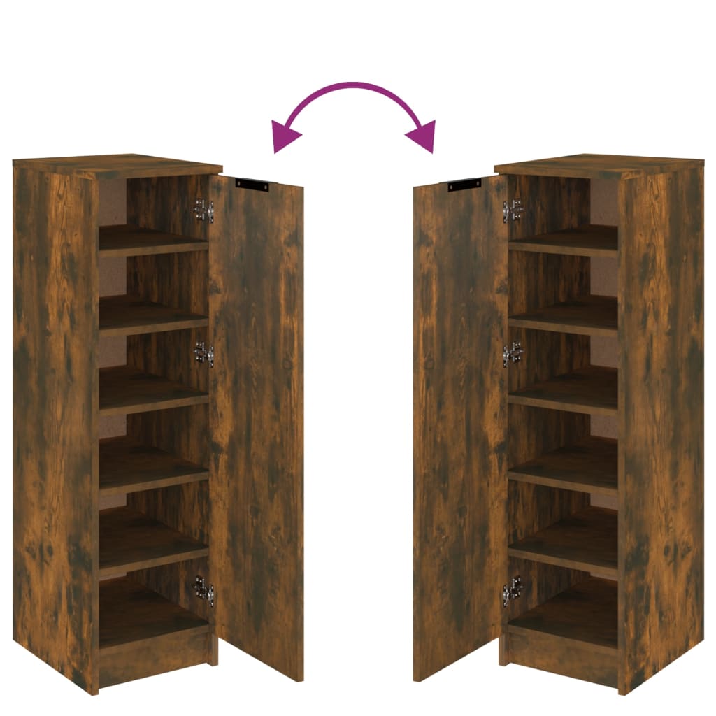 Schoenenkast 30X35X00 Cm Bewerkt Hout Kleurig Gerookt Eiken