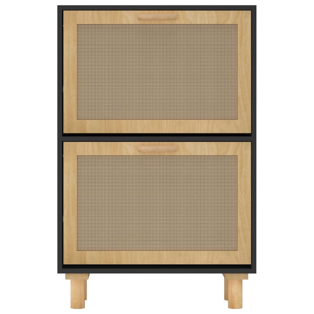 Schoenenkast 52X25X80 Cm Bewerkt Hout En Rattan