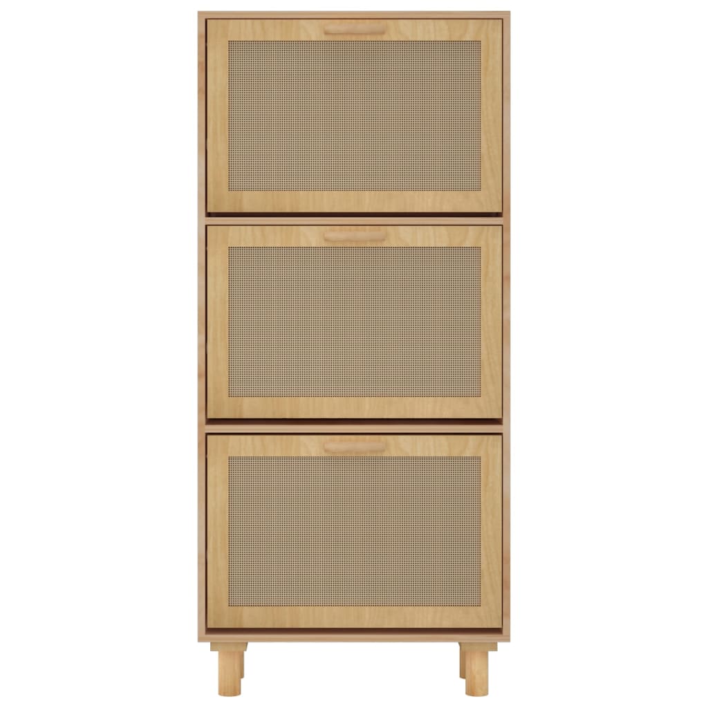 Schoenenkast 52X25X5Cm Bewerkt Hout & Natuurlijk Rattan