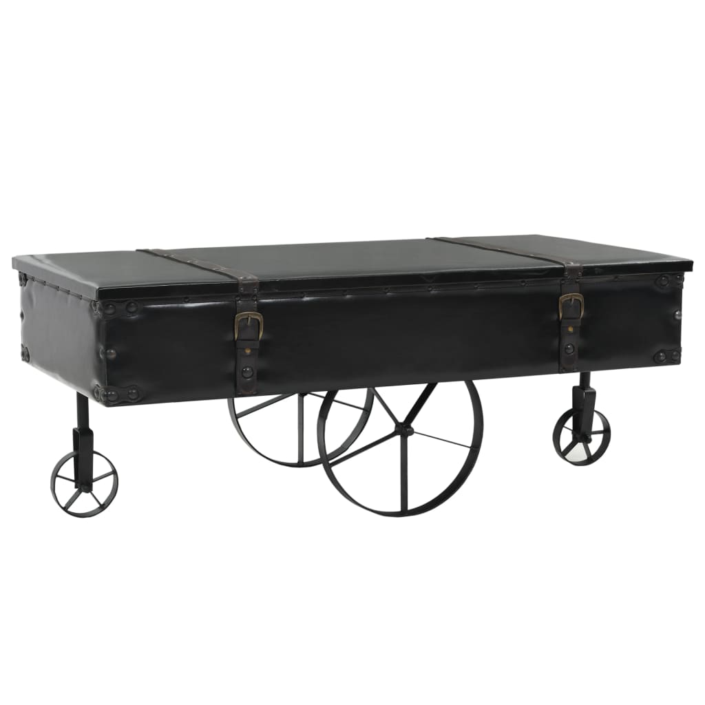 Salontafel Met Wielen 110X52X43 Cm Bewerkt Hout Zwart
