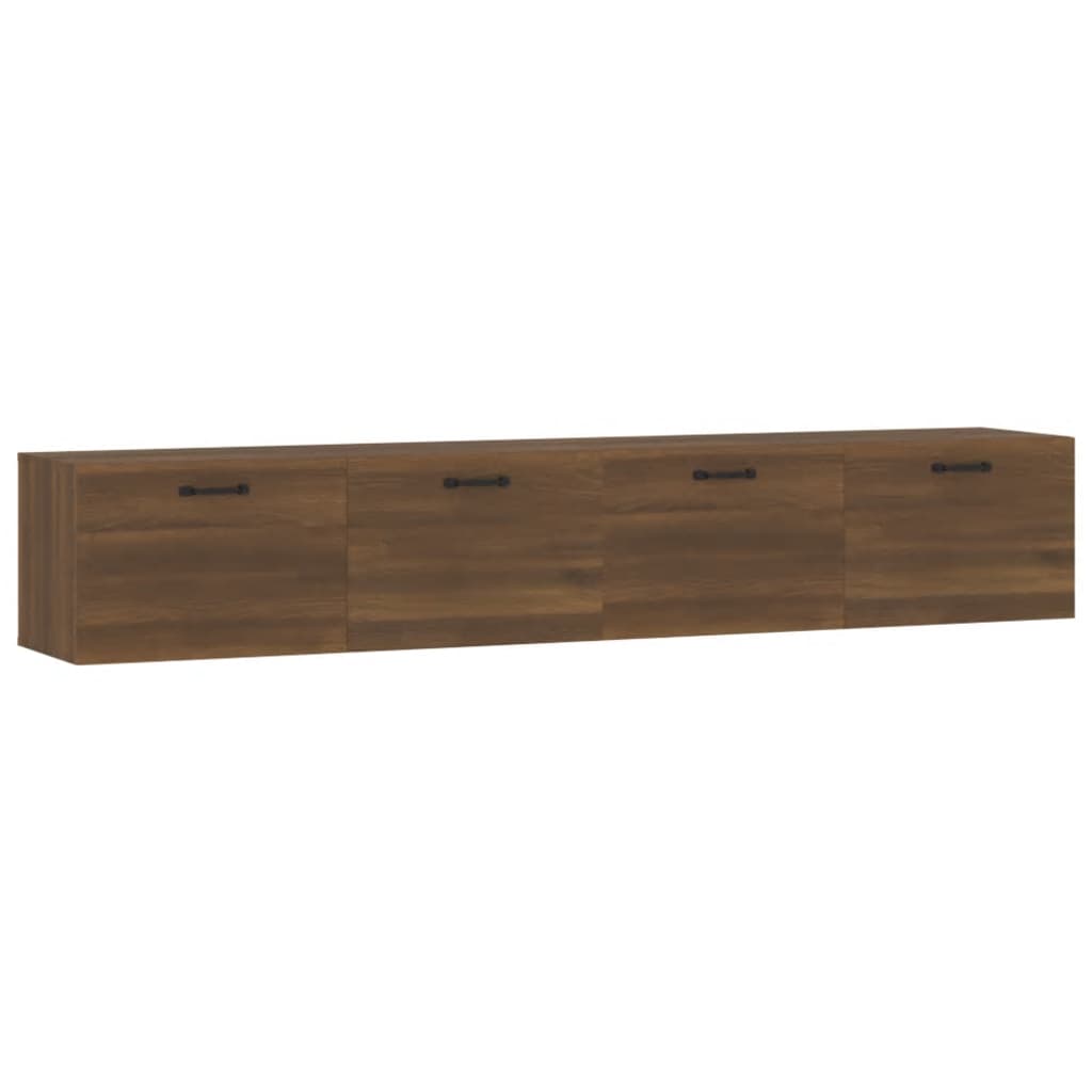 Wandkasten 2 St 00X36,5X35 Cm Bewerkt Hout Bruin Eikenkleur
