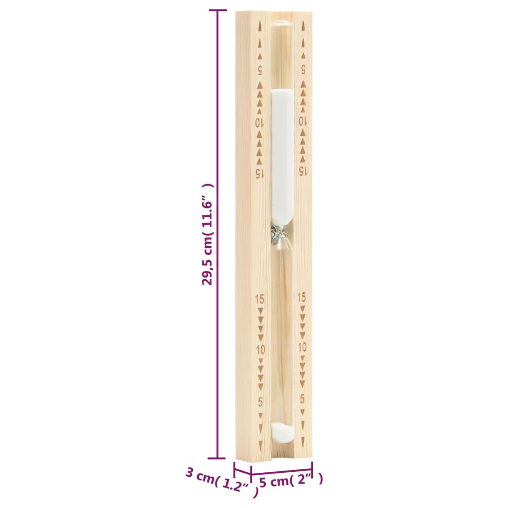 Saunaset 2-In1 Hygrothermograaf En Zandloper Massief Grenenhout Zwart